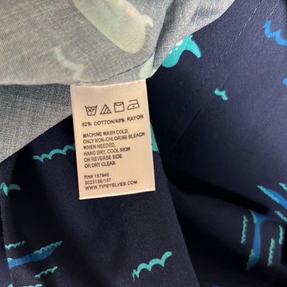 Tipsy Elves Shirt Mens Medium Blue Nothin But Nessy Button Up Hawaiian L - Picture 4 of 5